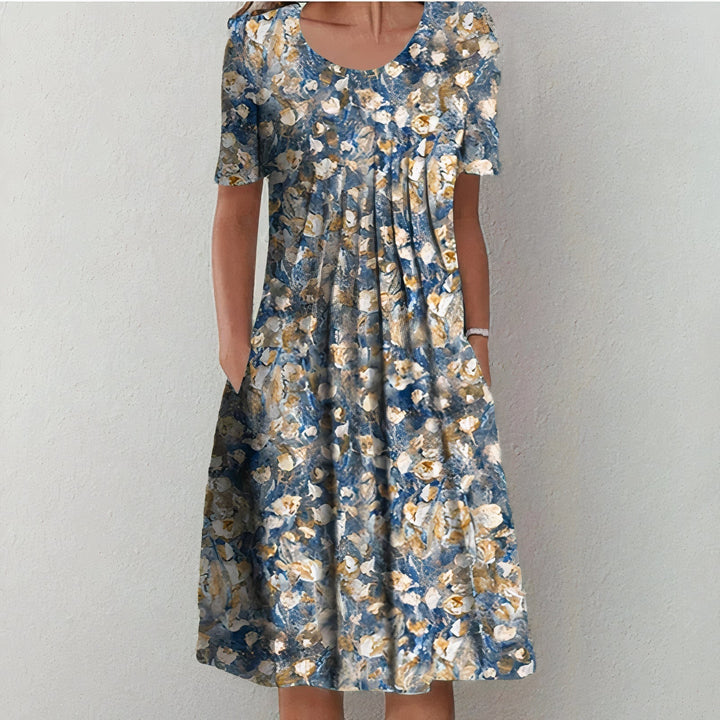Comfortable & stylish women's summer midi dress, perfect for vacation, day wear, and spring fashion.