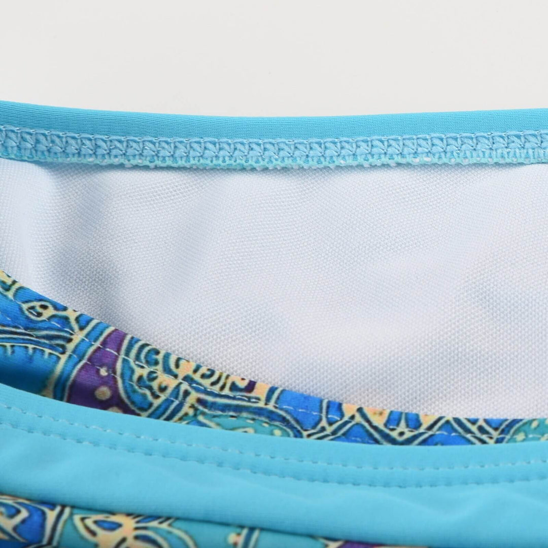Chic striped two-piece bikini for women. Essential summer beach and vacation swimwear