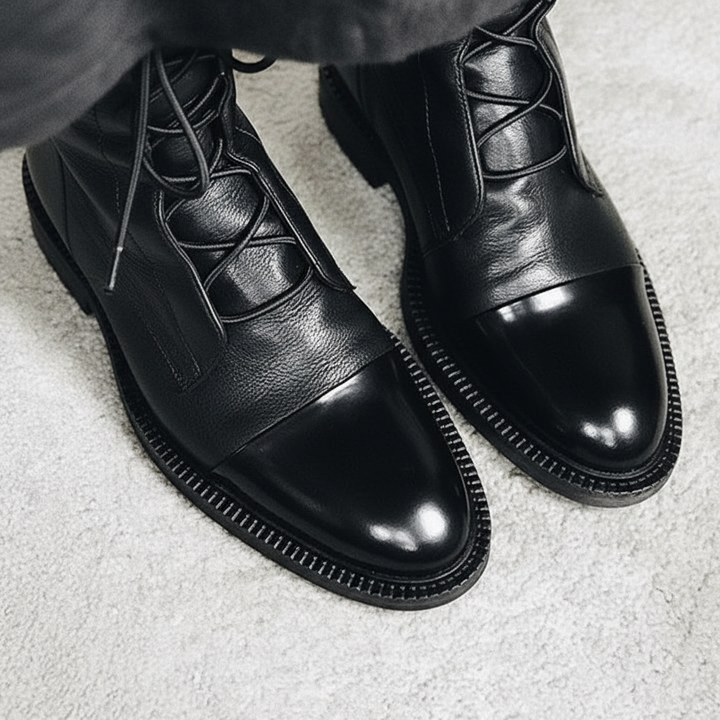 Autumn fashion women's high laced boots. Stylish & lightweight, perfect for winter comfort with a non-slip sole.