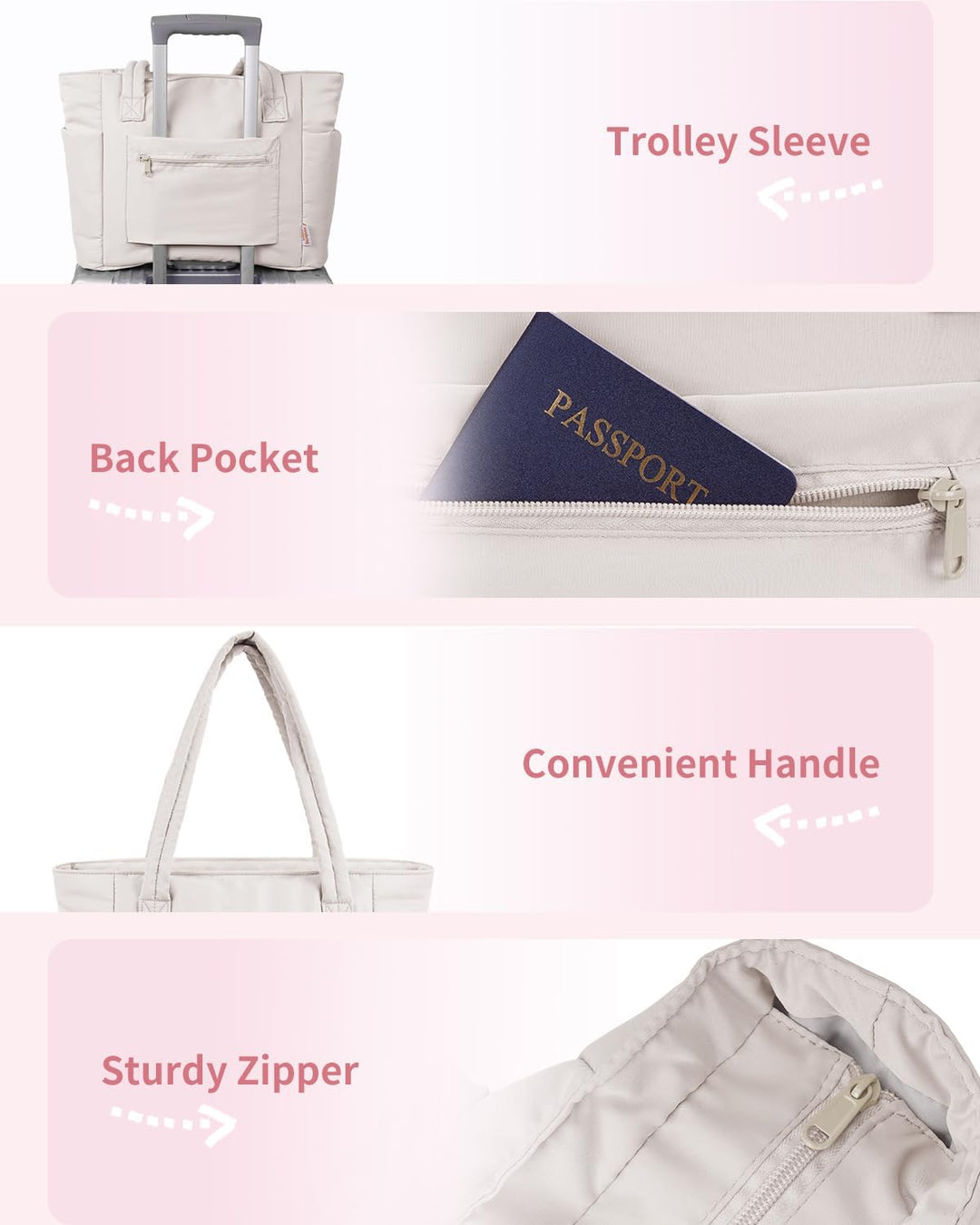 Versatile women's padded tote, perfect for laptops, with a cup holder and spacious interior for essentials.