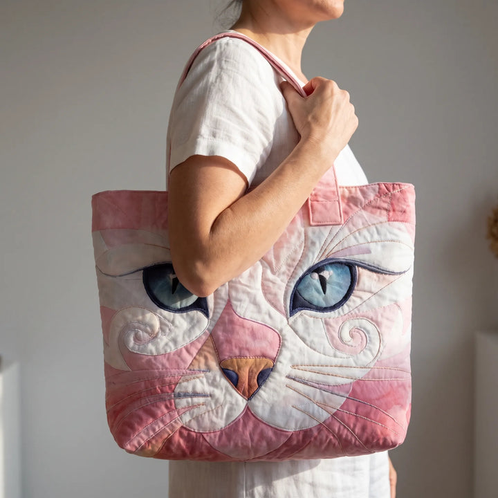 Women's stylish printed tote bag with a unique pattern, perfect for everyday casual use.
