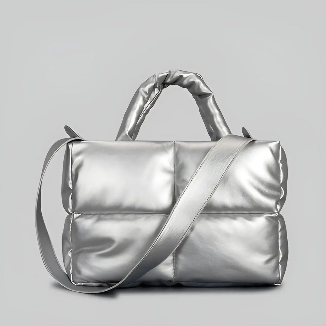 Stylish quilted women's handbag, a versatile PU leather shoulder & crossbody bag, elegant fashion accessory.