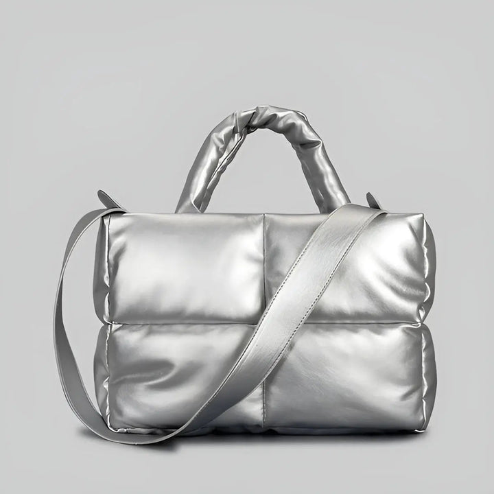 Stylish quilted women's handbag, a versatile PU leather shoulder & crossbody bag, elegant fashion accessory.
