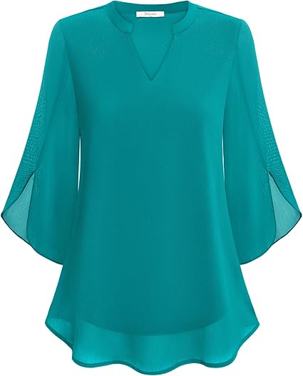 Versatile women's blouse with a relaxed fit, suitable for both casual and elegant outfits.