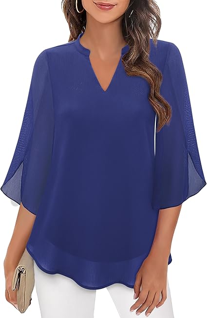 Chic long sleeve women's blouse, a versatile relaxed fit top for any occasion.