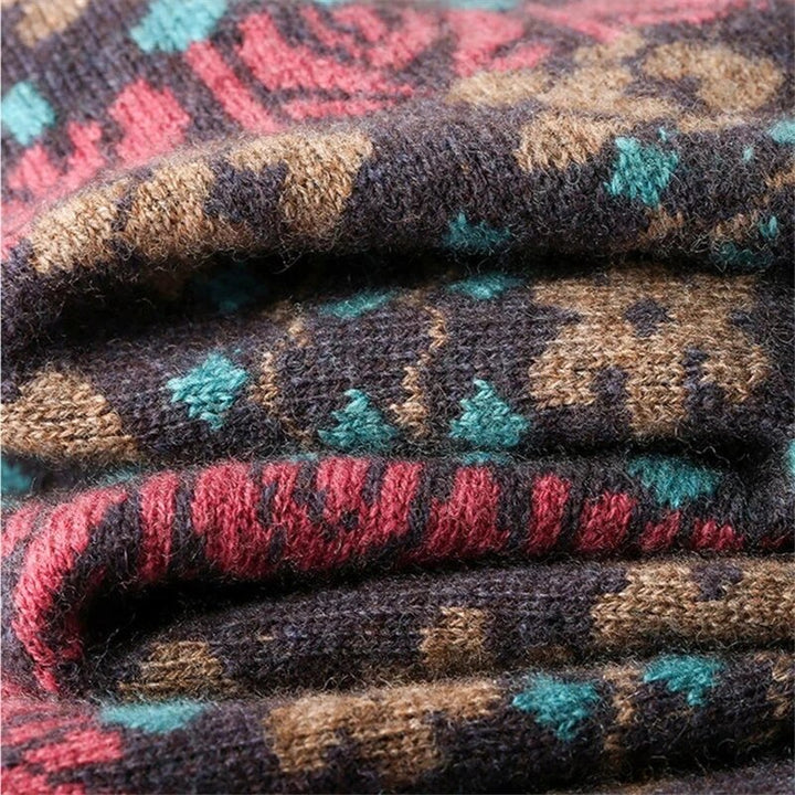 Women's long sleeve roll neck sweater. Cozy knit, warm & chic top for winter fashion & elegant casual wear.