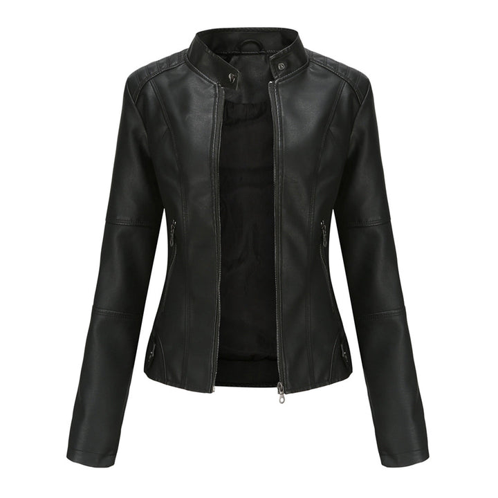 Women's stylish Romy leather jacket, perfect for fashion-forward spring & fall outfits.