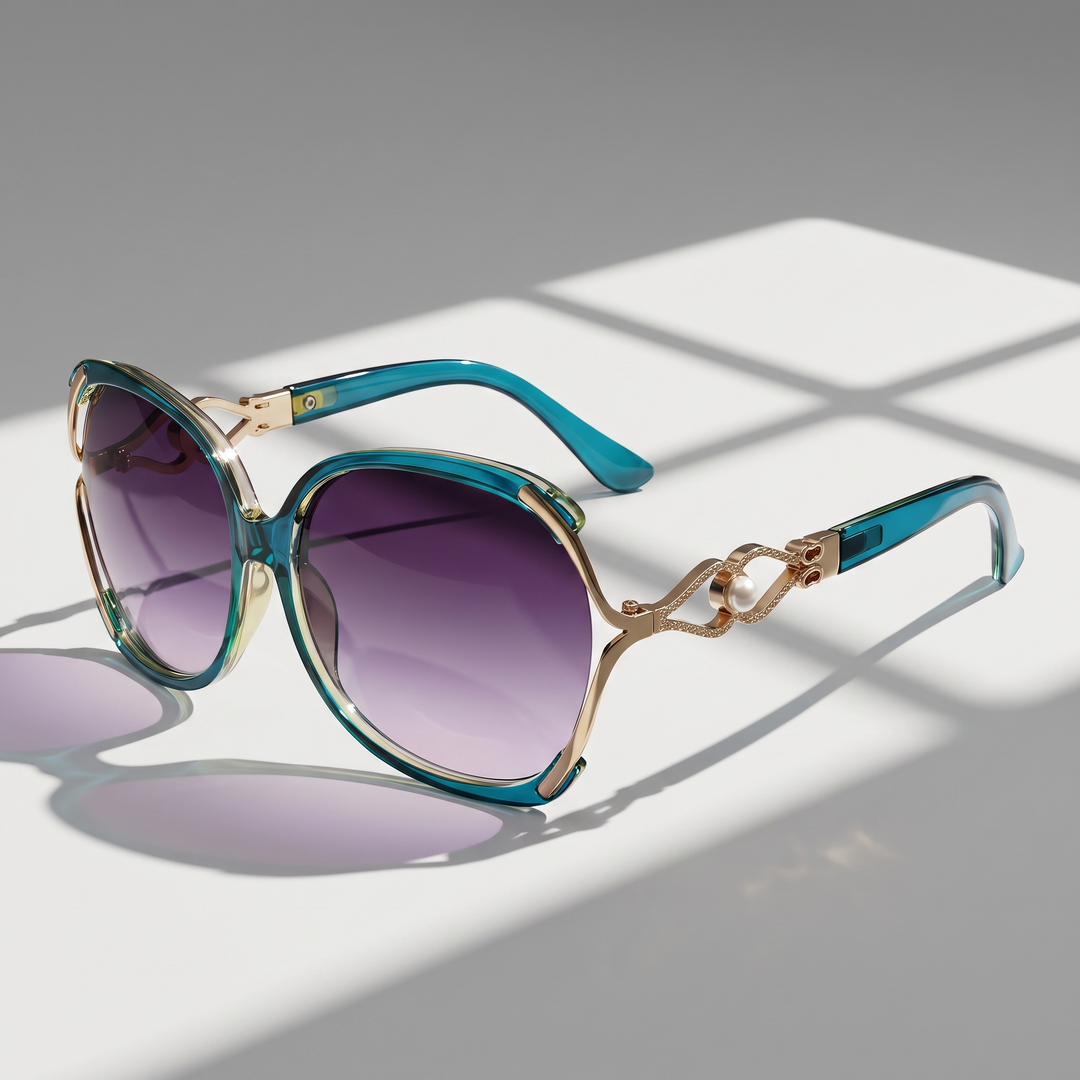 Women's stylish round frame sunglasses. Essential chic eyewear for summer with UV400 protection.