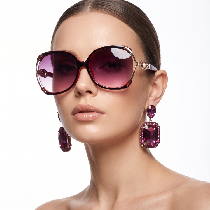 Chic women's round frame sunglasses, a stylish fashion accessory with essential UV400 eye protection.