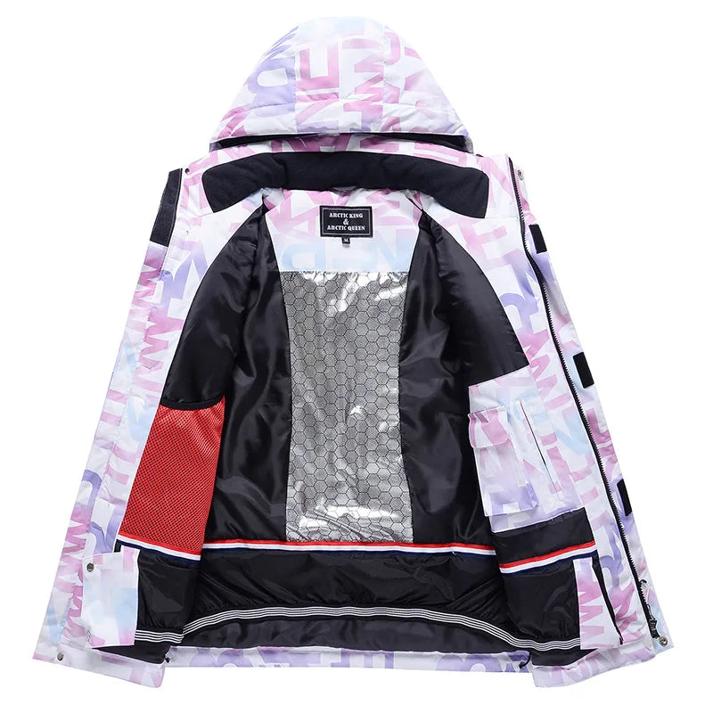 Breathable women's performance ski suit, ideal for active winter sports on snow.