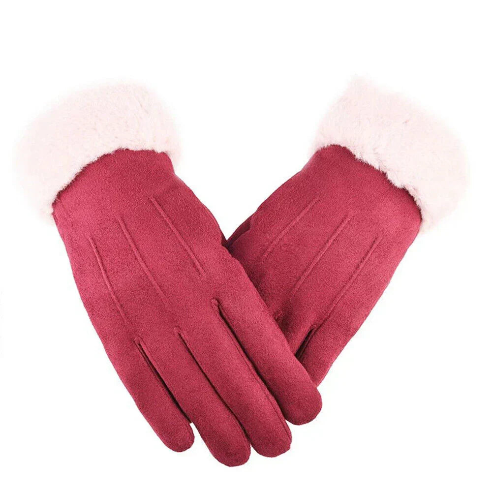 Chic Mirella suede winter gloves for women, a stylish accessory with touchscreen function & warm lining.