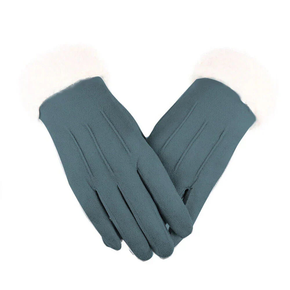 Premium women's touchscreen suede gloves. Keep hands warm & connected in style this winter season.