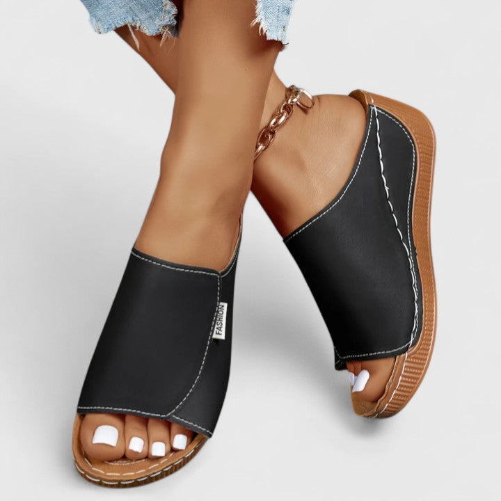 Lightweight women's summer sandals, designed for all-day comfort and elegant, casual style. Slip-on.
