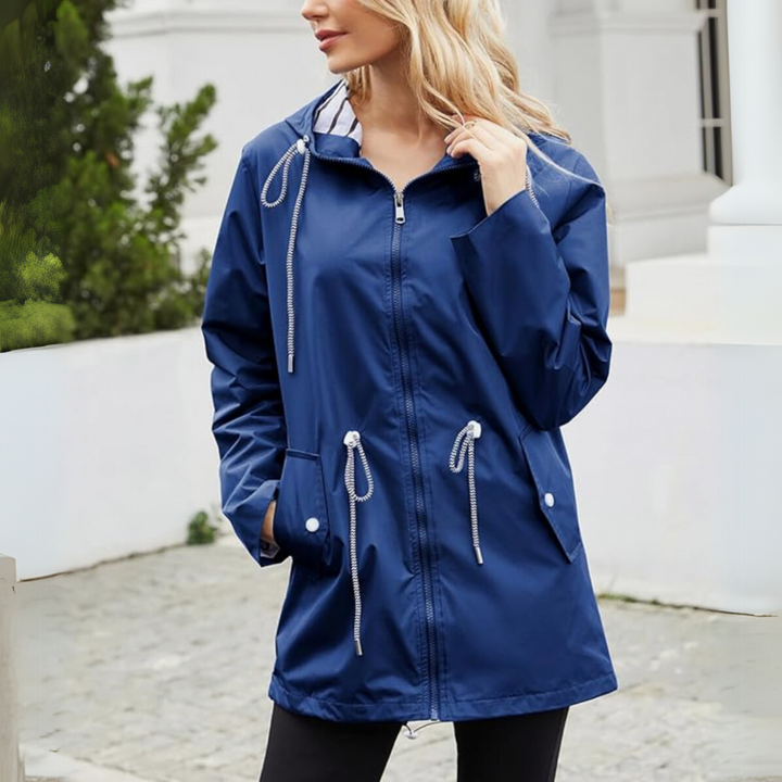 Versatile women's stylish waterproof rain jacket. Lightweight, breathable, durable for any outdoor forecast.