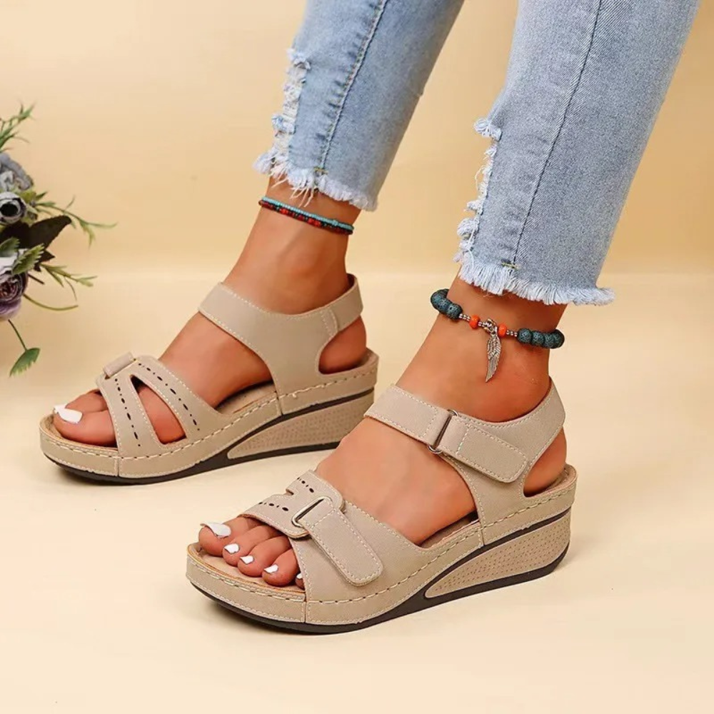 Women's stylish wedge heel orthopedic sandals for comfortable all-day wear.