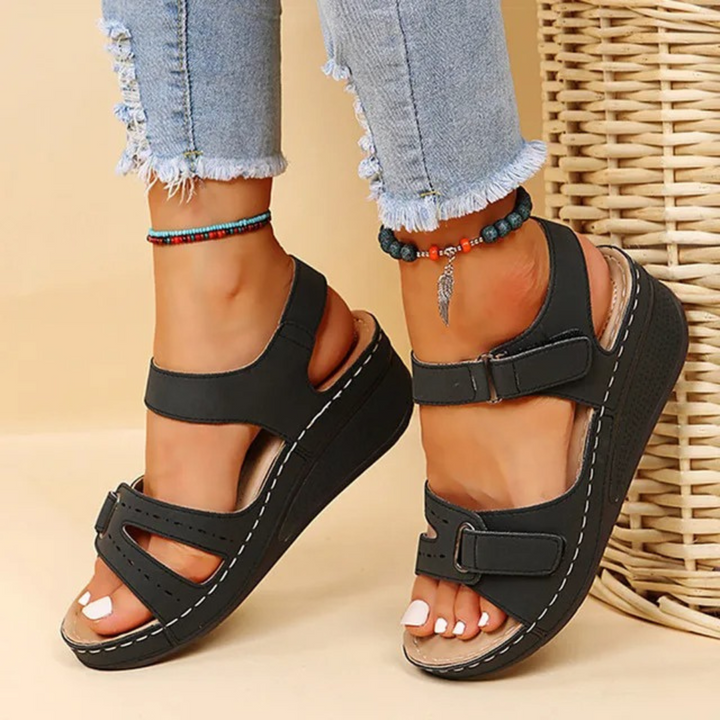 Chic women's orthopedic wedge sandals, designed for ultimate comfort & support.