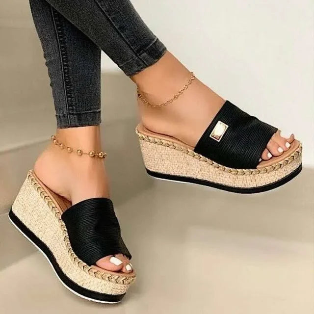 Women's stylish wedge platform sandals, perfect for summer casual wear and ladies' fashion.