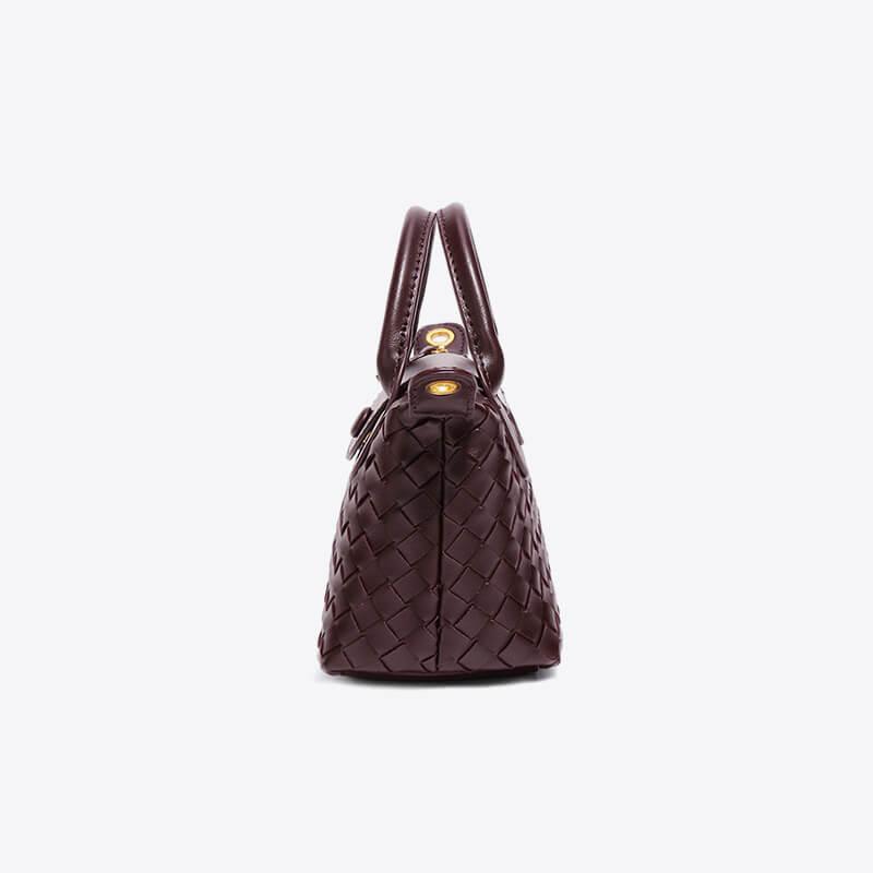 Fashionable women's woven mini handbag, perfect for essentials, with a crossbody option.