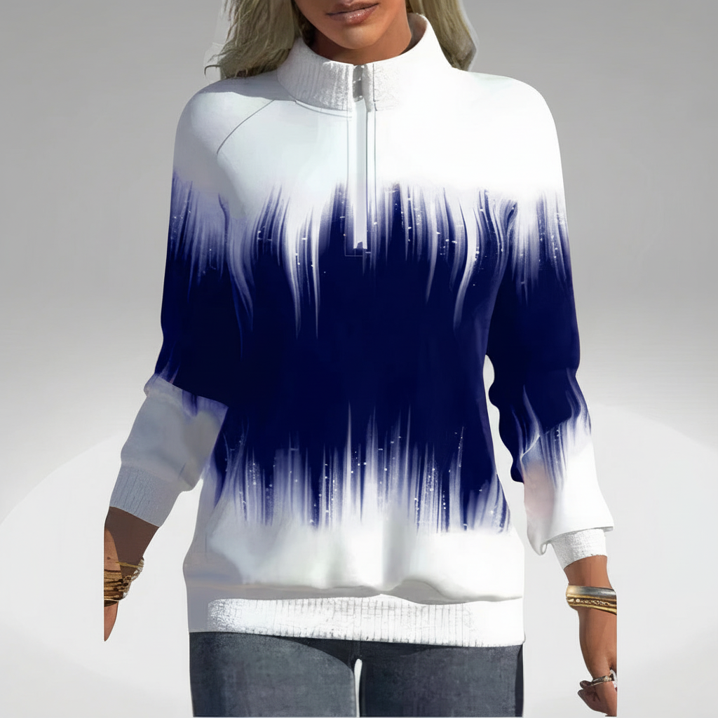 Comfortable long sleeve zip collar sweatshirt for women, a must-have for cozy wear