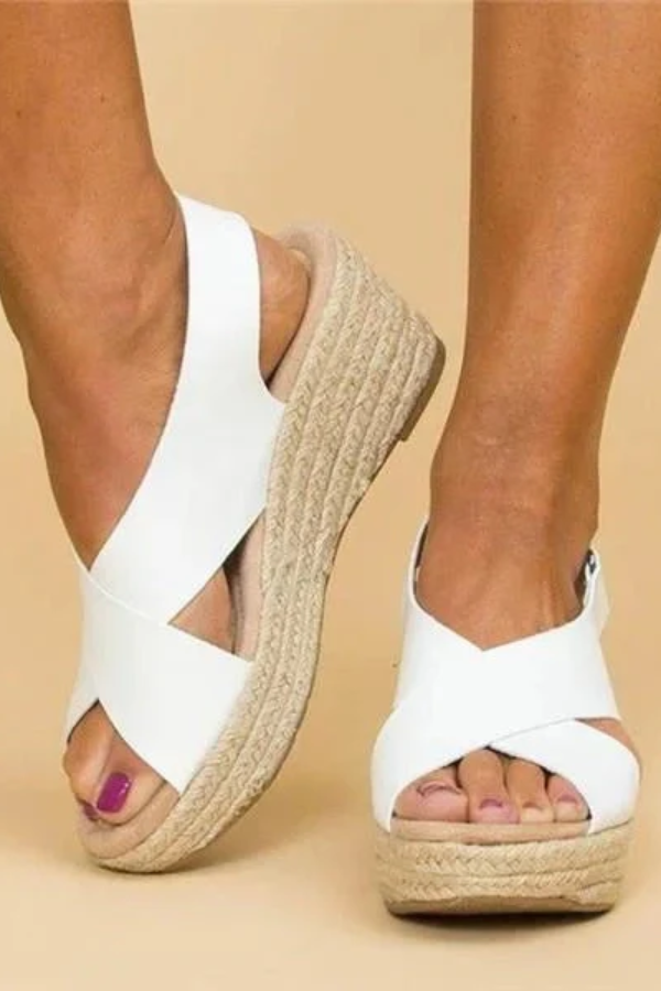 Orthopedic espadrille wedge sandals for women, offering superior arch support & all-day comfort. Summer style.