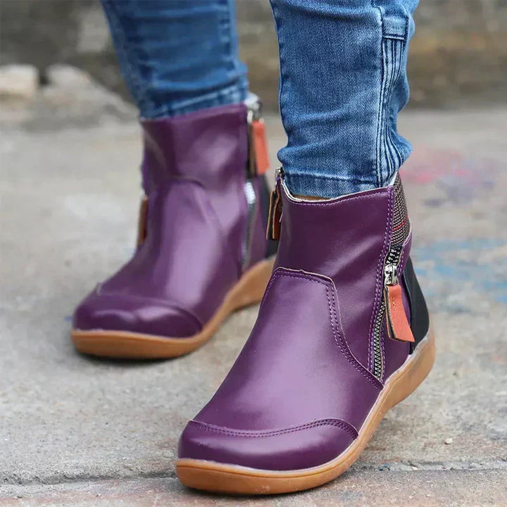 Supportive women's orthopedic ankle boots with easy zipper. Great comfort footwear for everyday wear.