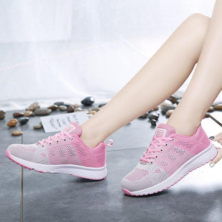 Women's comfort shoes, orthopedic walking style with lace-up fit & foot support.