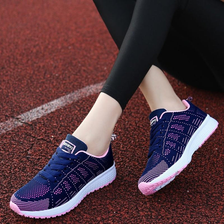 Breathable lace-up women's orthopedic walking shoes, ideal for foot support & comfort.