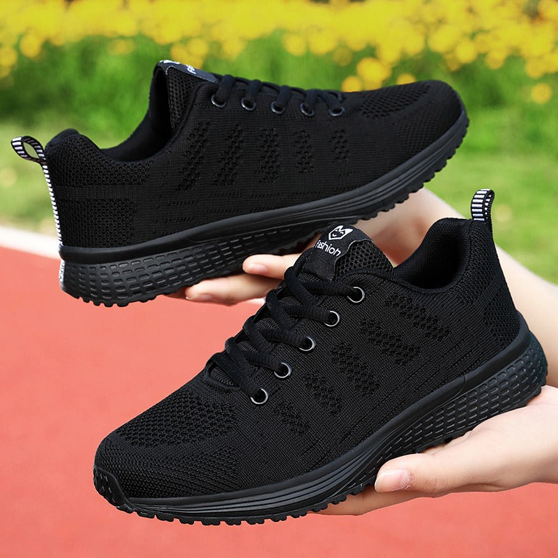 Women's lace-up orthopedic walking shoes, breathable for daily comfort & foot support.