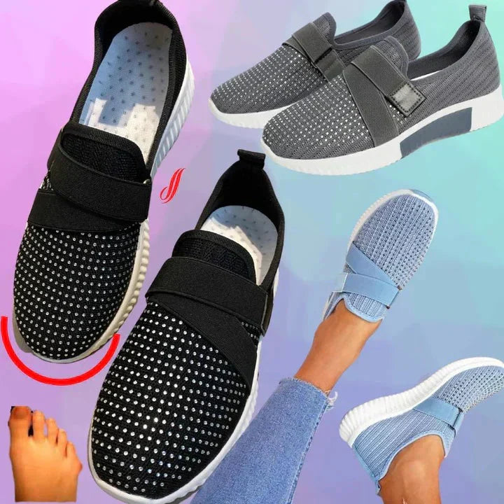 Casual women's footwear: comfy slip-on sneakers designed for enhanced posture.