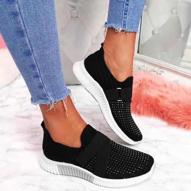 Comfortable women's athletic slip-on sneakers, providing great support for enhanced posture.