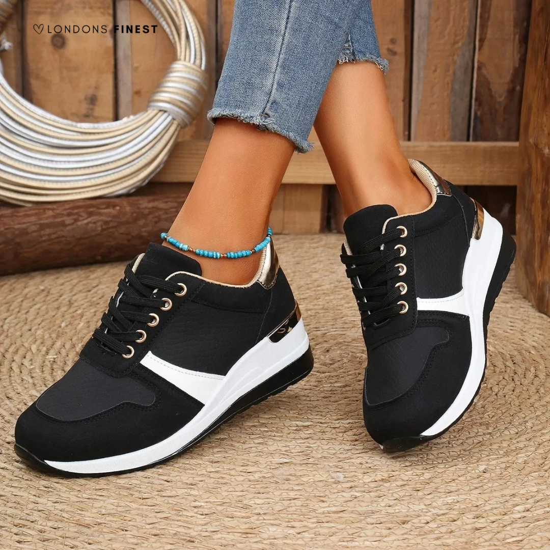 Women's supportive footwear: lightweight sneakers with arch support and cushioned comfort for daily walks.