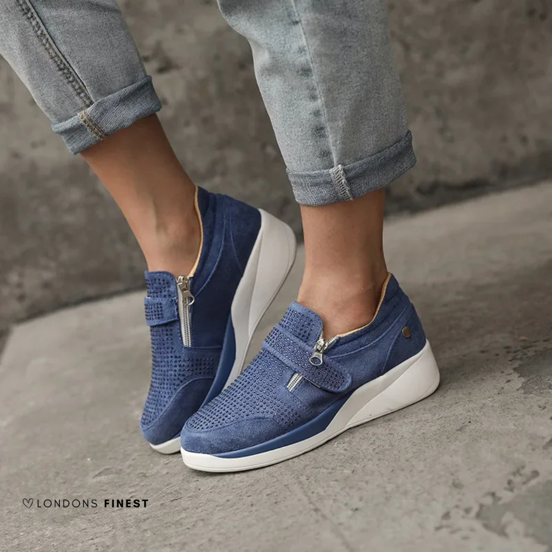 Comfortable women's walking shoes, featuring supportive arch design and plush cushioned insoles for all-day wear.