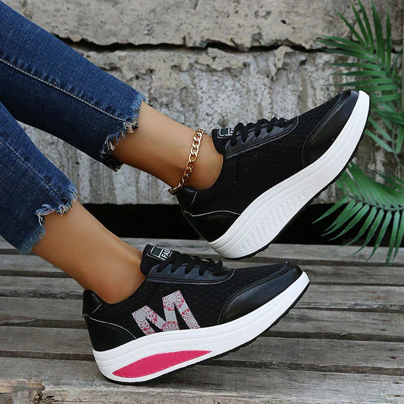 Lightweight women's walking sneakers, perfect for active daily wear; supportive & breathable.