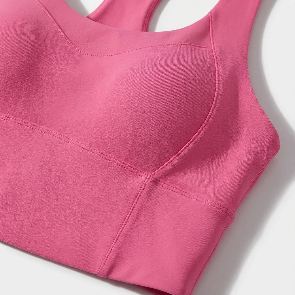 Madison women's activewear bustier, supportive yoga top in black for workouts