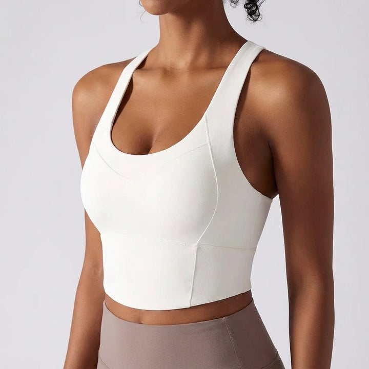Supportive women's yoga sports bustier Madison, perfect for activewear and fitness