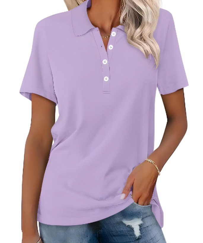Sustainable Nova women's polo. A timeless, comfortable top, great for any casual or professional setting.