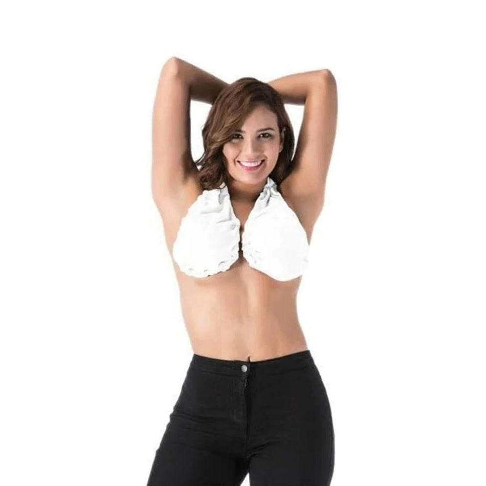Soft terry towel bra for women, sweat-absorbing comfort, perfect for lounging and sleep.