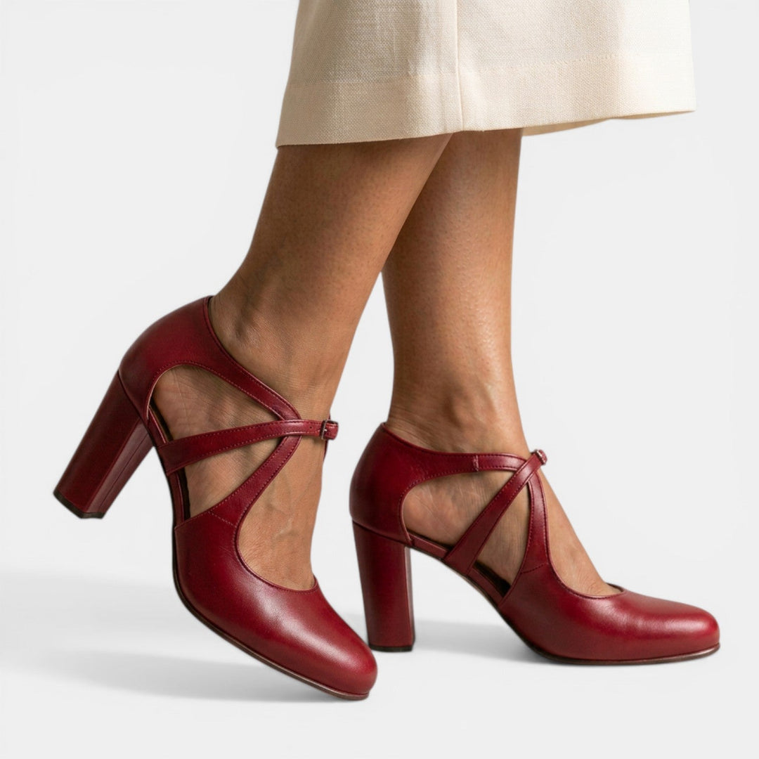 Sophisticated Women's T-Strap high heel sandals, perfect formal footwear with a round toe.