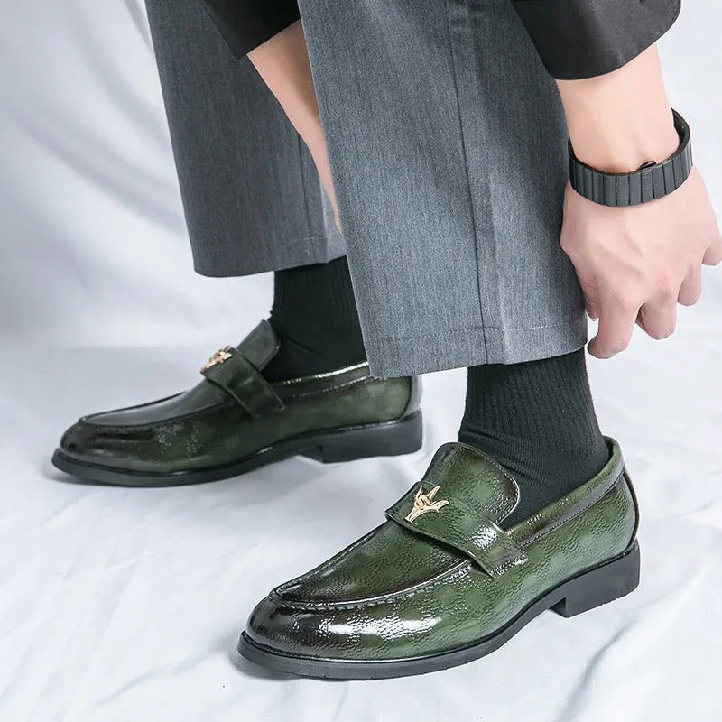 Relaxed view of women's textured slip-on loafers, stylish, comfortable & easy everyday wear.