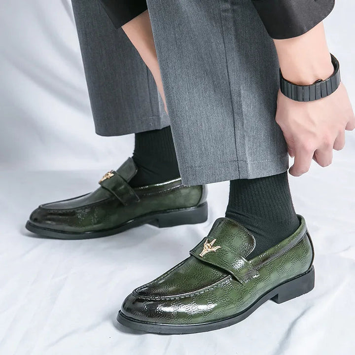 Relaxed view of women's textured slip-on loafers, stylish, comfortable & easy everyday wear.