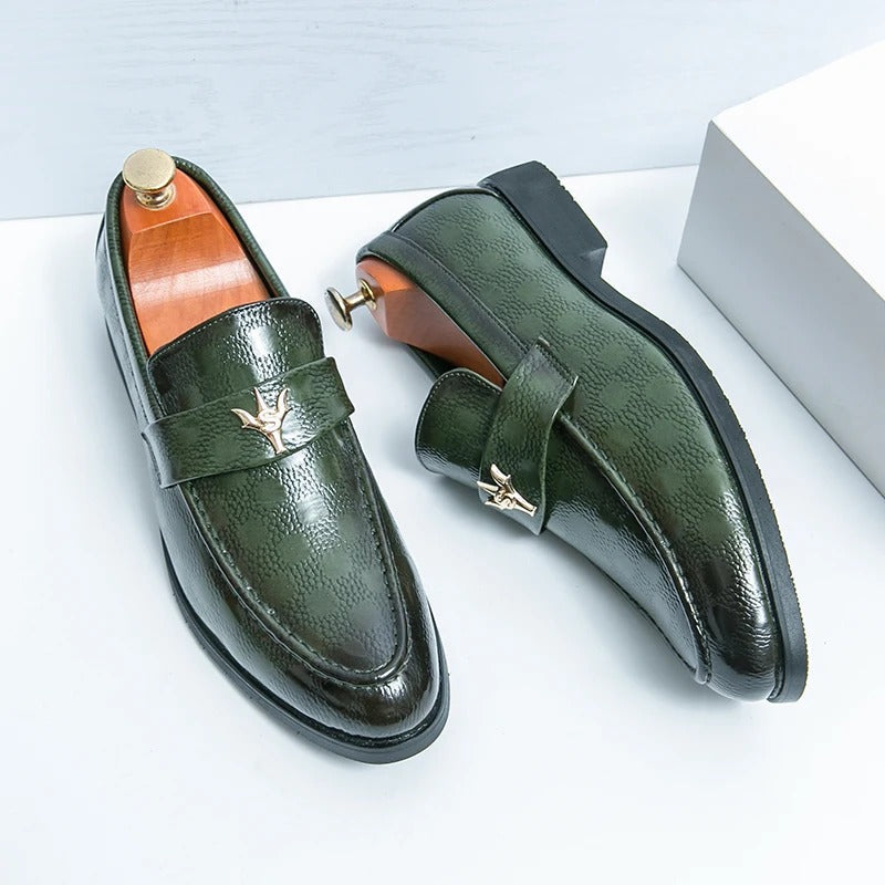 Durable textured slip-on loafers for women, offering classic style and everyday comfort.