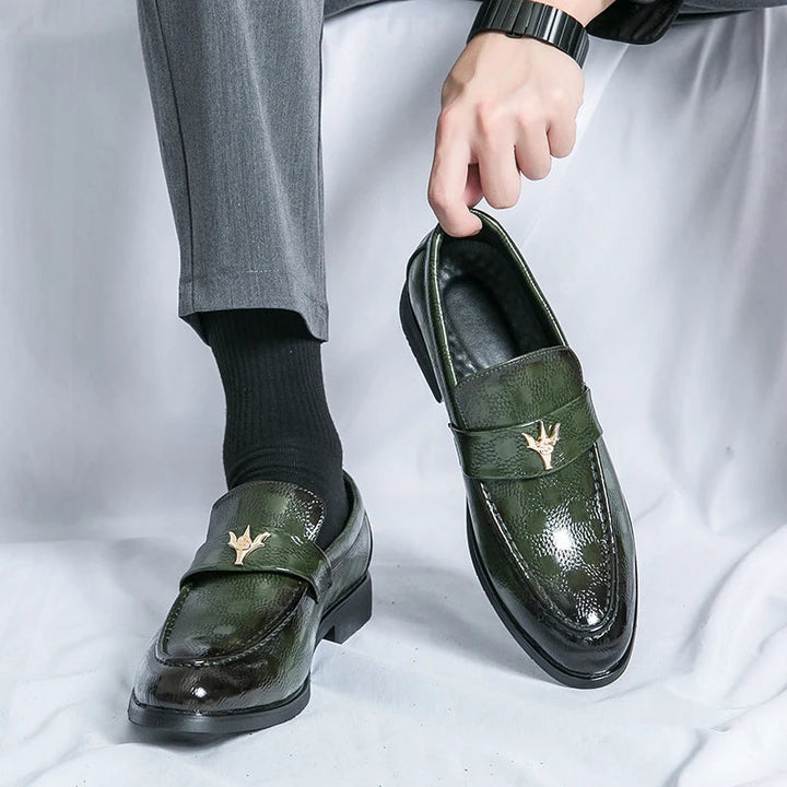 Side profile of comfortable women's textured slip-on loafers, classic, stylish, everyday elegance.