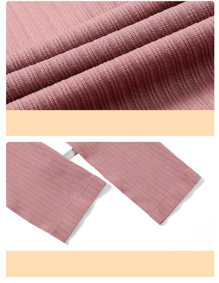 Brown women's thermal shaping set, ideal for winter sports and warmth.