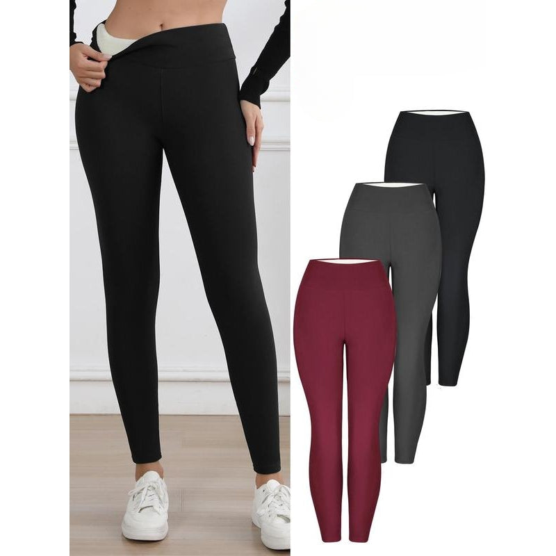 Sculpting high-rise thermal leggings for women. Insulated for warmth, ideal for winter activities & cozy comfort.