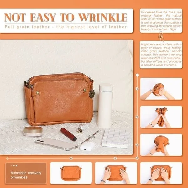 Fashionable women's PU leather three-layer shoulder bag, functions as a crossbody purse or sleek clutch.