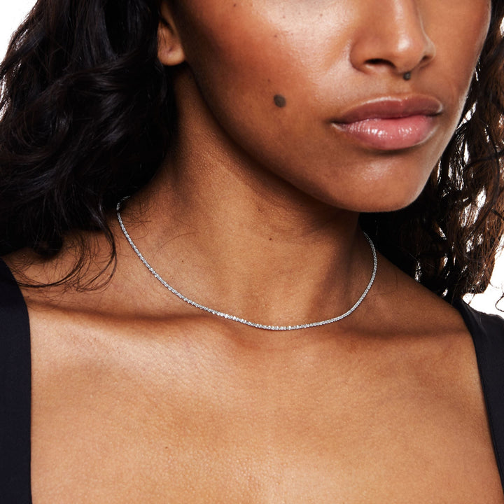 Beautiful gold & silver timeless necklace, ideal elegant gift for women. Delicate design.