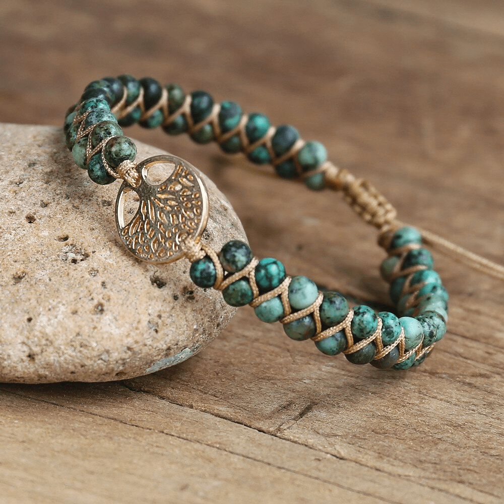 Women's Tree of Life African Jasper bracelet, Auralyn, spiritual boho jewelry gift