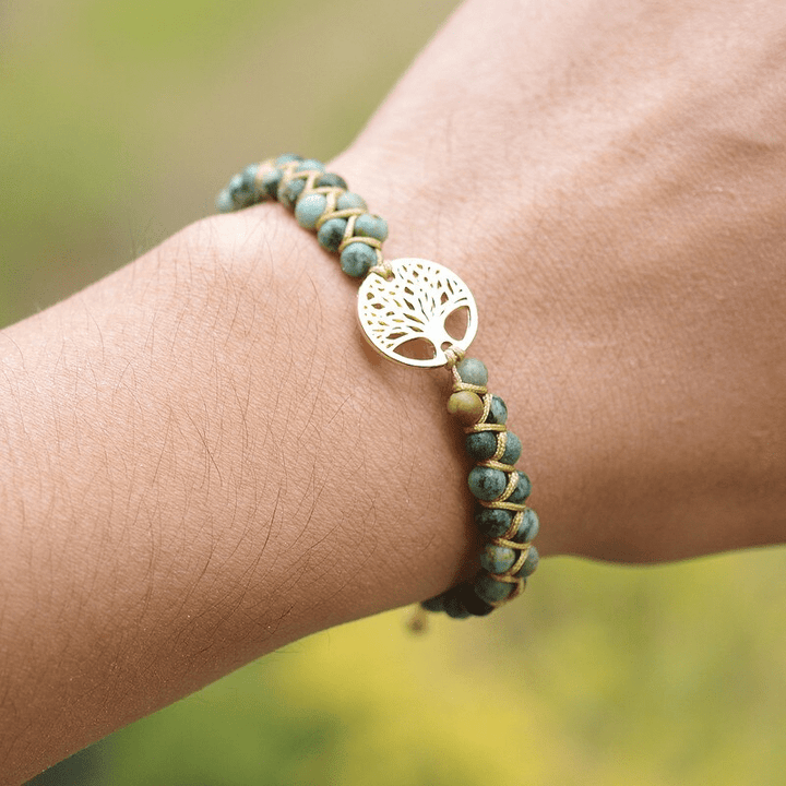 Auralyn Tree of Life African Jasper bracelet, a perfect handmade gemstone gift for women