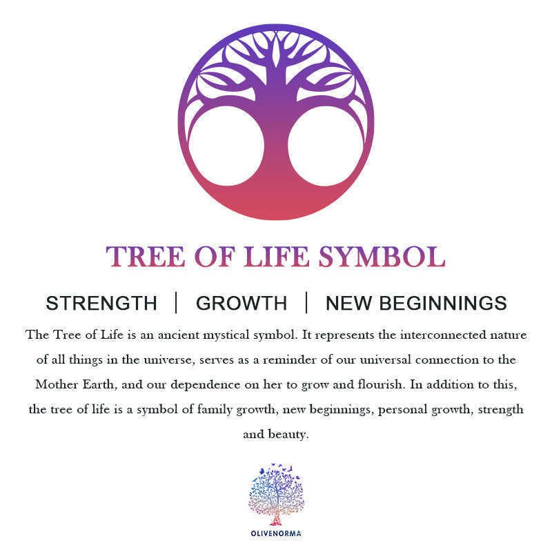 Women's spiritual healing crystal necklace, Tree of Life gemstone design.