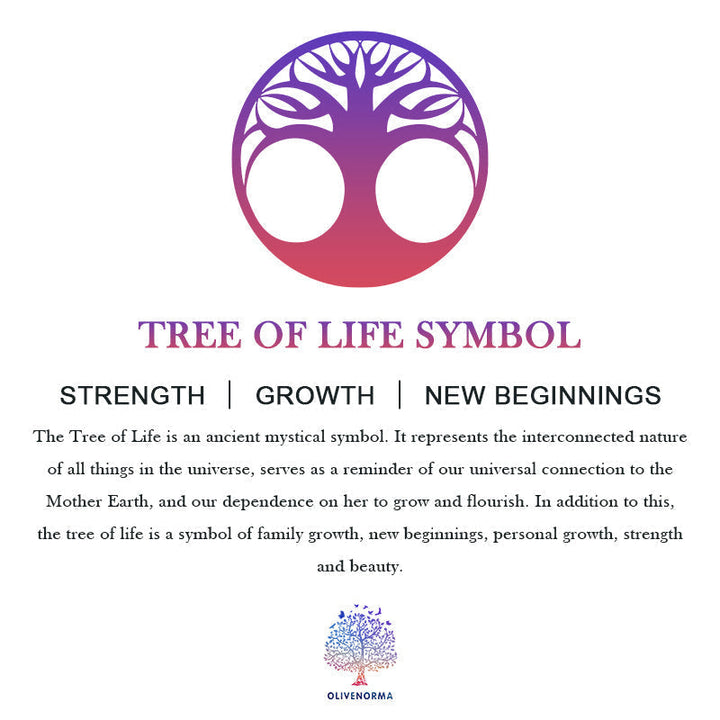 Women's spiritual healing crystal necklace, Tree of Life gemstone design.